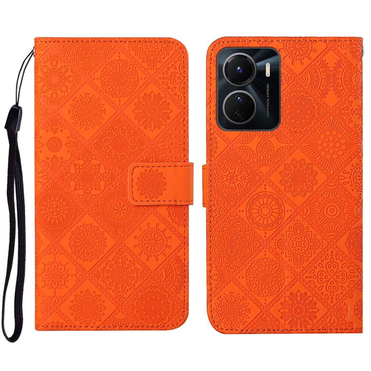 For vivo Y16 Ethnic Style Embossed Pattern Leather Phone Case