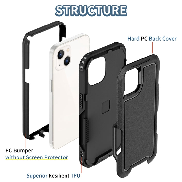 For iPhone 13 3 in 1 PC + TPU Shockproof Phone Case