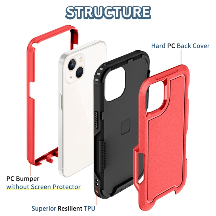 For iPhone 13 3 in 1 PC + TPU Shockproof Phone Case