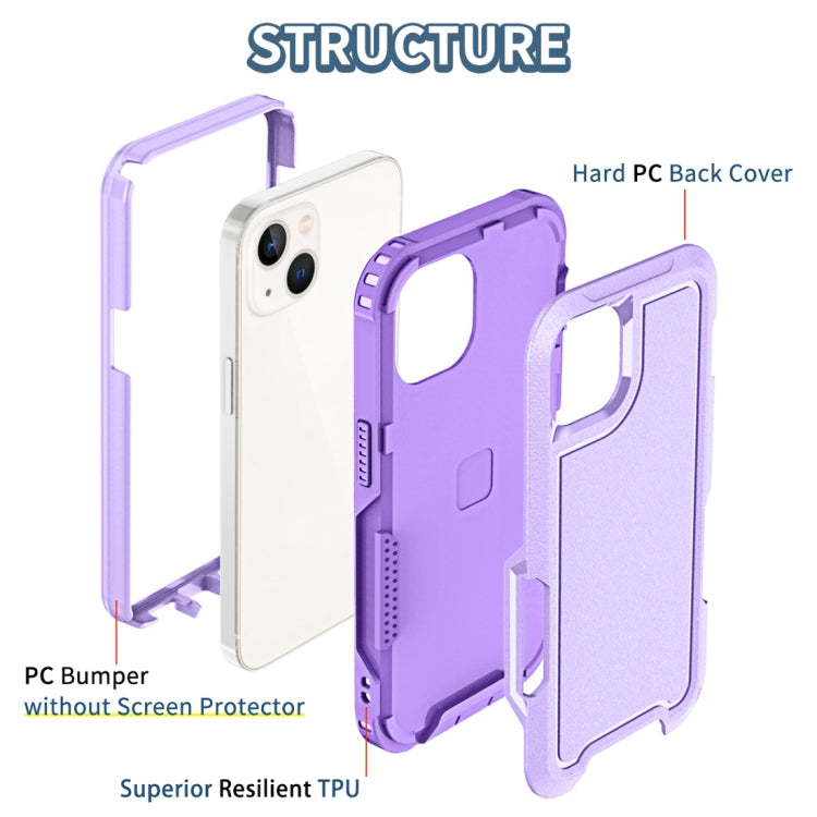 For iPhone 13 3 in 1 PC + TPU Shockproof Phone Case