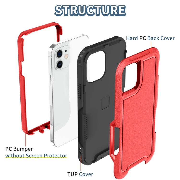 For iPhone 12 3 in 1 PC + TPU Shockproof Phone Case