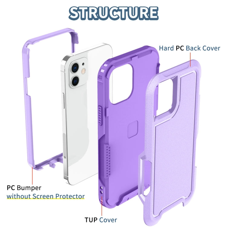 For iPhone 12 3 in 1 PC + TPU Shockproof Phone Case