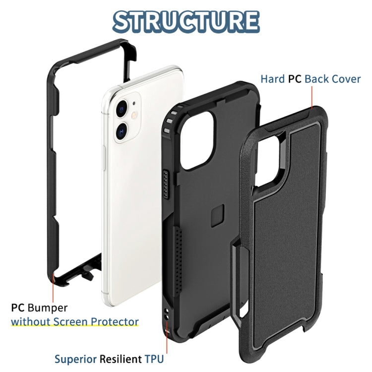 For iPhone 11 3 in 1 PC + TPU Shockproof Phone Case