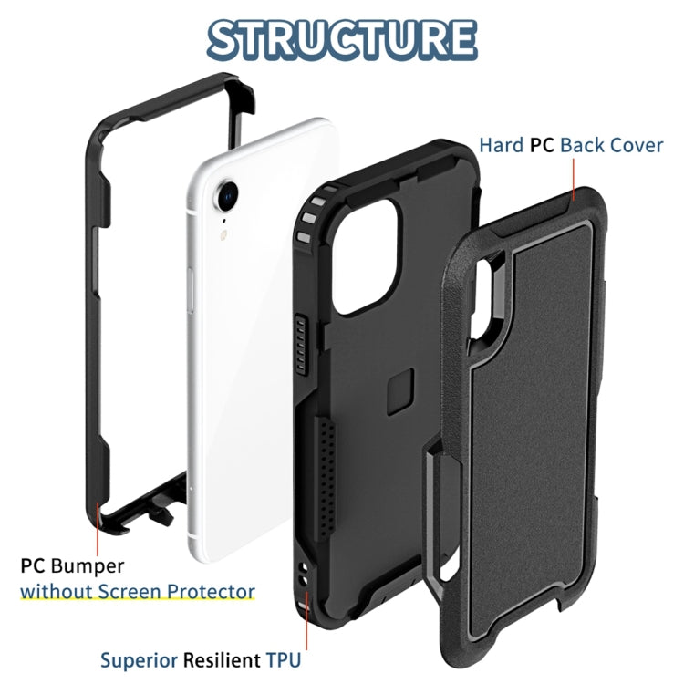 For iPhone XR 3 in 1 PC + TPU Shockproof Phone Case