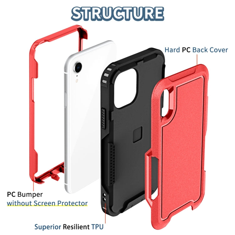 For iPhone XR 3 in 1 PC + TPU Shockproof Phone Case
