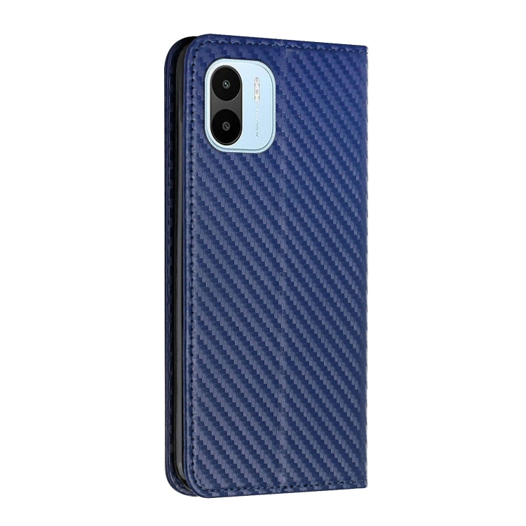 For Xiaomi Redmi A1 Carbon Fiber Texture Magnetic Flip Leather Phone Case