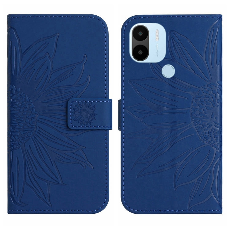 For Xiaomi Redmi A1+ Skin Feel Sun Flower Pattern Flip Leather Phone Case with Lanyard