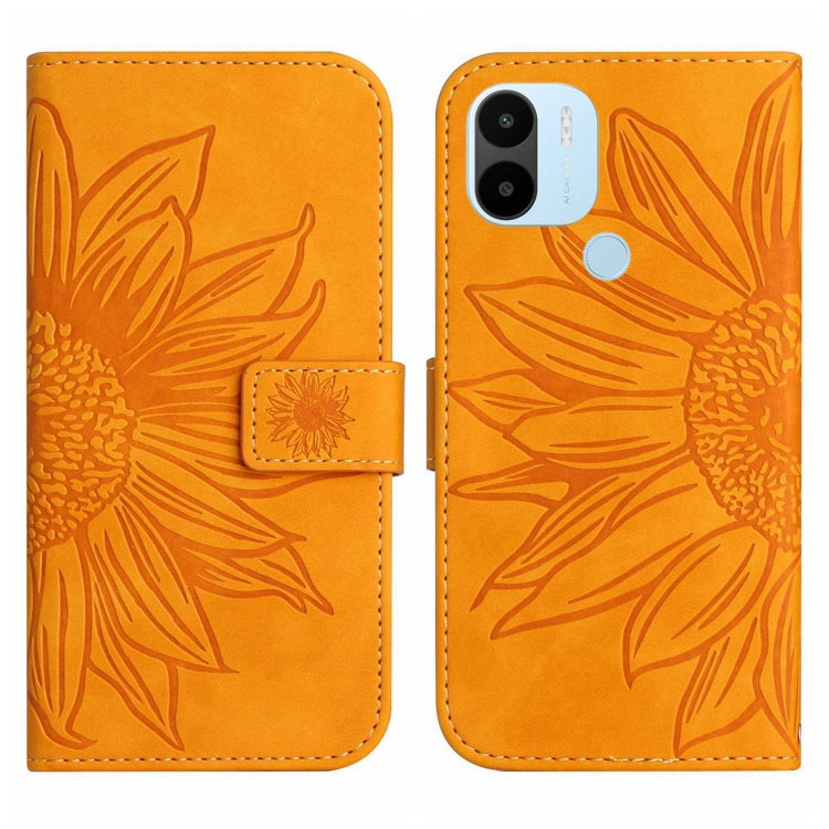 For Xiaomi Redmi A1+ Skin Feel Sun Flower Pattern Flip Leather Phone Case with Lanyard