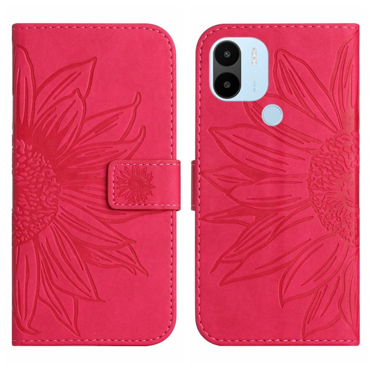 For Xiaomi Redmi A1+ Skin Feel Sun Flower Pattern Flip Leather Phone Case with Lanyard
