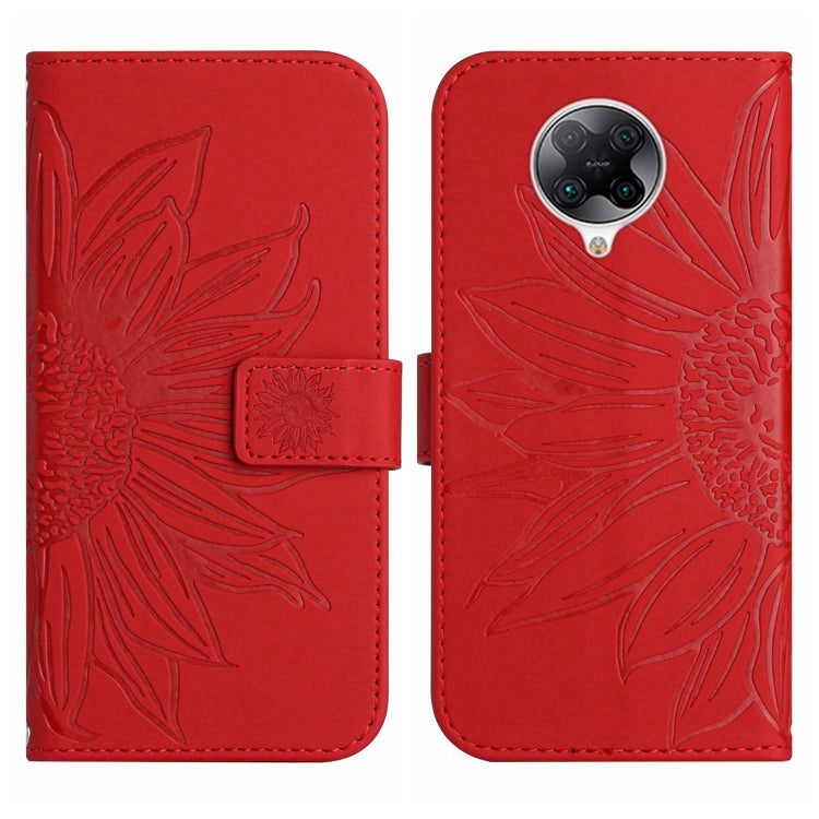For Xiaomi Redmi K30 Pro / Poco F2 Pro Skin Feel Sun Flower Pattern Flip Leather Phone Case with Lanyard