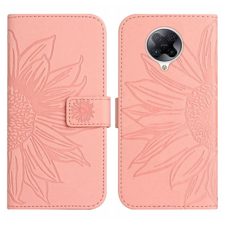 For Xiaomi Redmi K30 Pro / Poco F2 Pro Skin Feel Sun Flower Pattern Flip Leather Phone Case with Lanyard