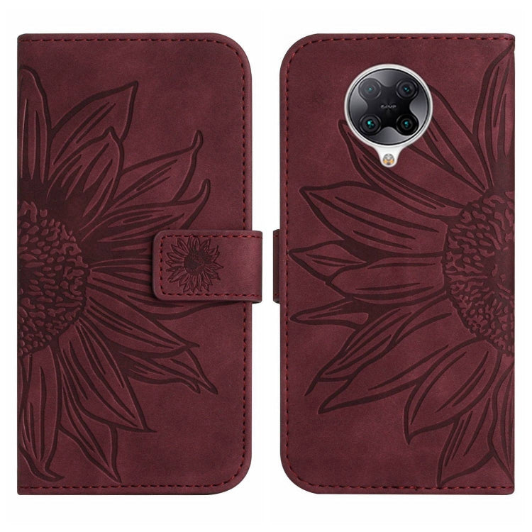 For Xiaomi Redmi K30 Pro / Poco F2 Pro Skin Feel Sun Flower Pattern Flip Leather Phone Case with Lanyard