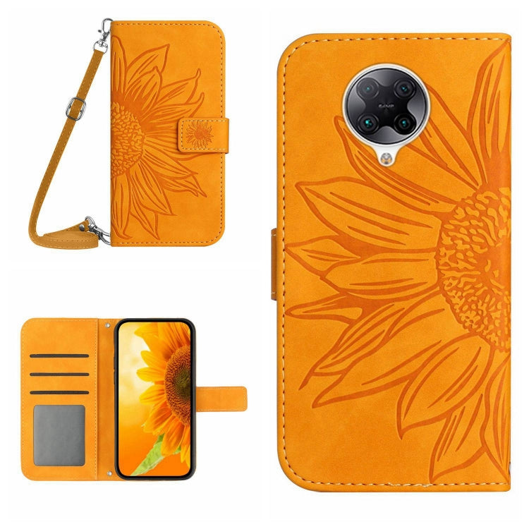 For Xiaomi Redmi K30 Pro / Poco F2 Pro Skin Feel Sun Flower Pattern Flip Leather Phone Case with Lanyard