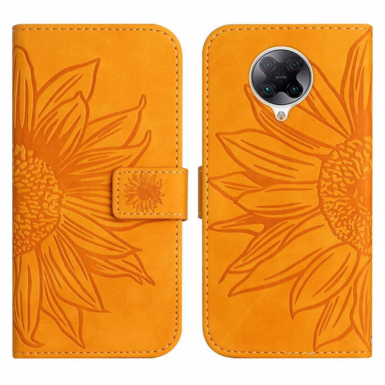 For Xiaomi Redmi K30 Pro / Poco F2 Pro Skin Feel Sun Flower Pattern Flip Leather Phone Case with Lanyard