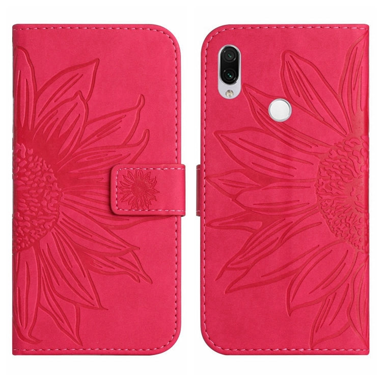 For Xiaomi Redmi Note 7 / Note 7S / Note 7 Pro Skin Feel Sun Flower Pattern Flip Leather Phone Case with Lanyard