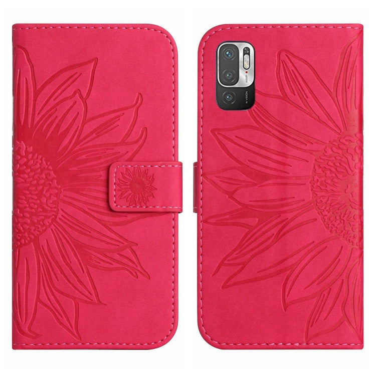 For Xiaomi Redmi Note 10 5G / Note 10T 5G / Poco M3 Pro Skin Feel Sun Flower Pattern Flip Leather Phone Case with Lanyard