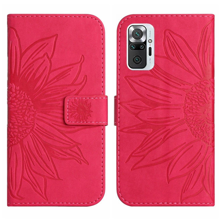 For Xiaomi Redmi Note 10 Pro 4G Global / Note 10 Pro Max Skin Feel Sun Flower Pattern Flip Leather Phone Case with Lanyard