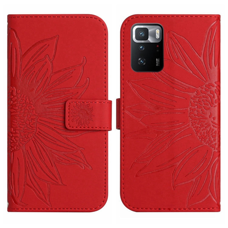 For Xiaomi Redmi Note 10 Pro 5G / Poco X3 GT Skin Feel Sun Flower Pattern Flip Leather Phone Case with Lanyard