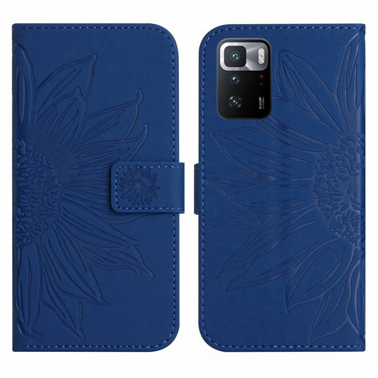 For Xiaomi Redmi Note 10 Pro 5G / Poco X3 GT Skin Feel Sun Flower Pattern Flip Leather Phone Case with Lanyard