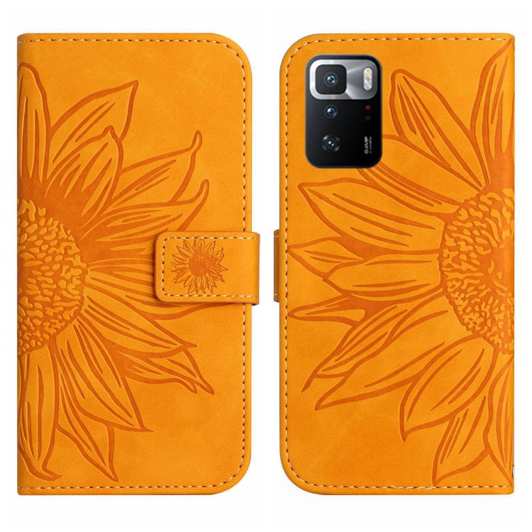 For Xiaomi Redmi Note 10 Pro 5G / Poco X3 GT Skin Feel Sun Flower Pattern Flip Leather Phone Case with Lanyard