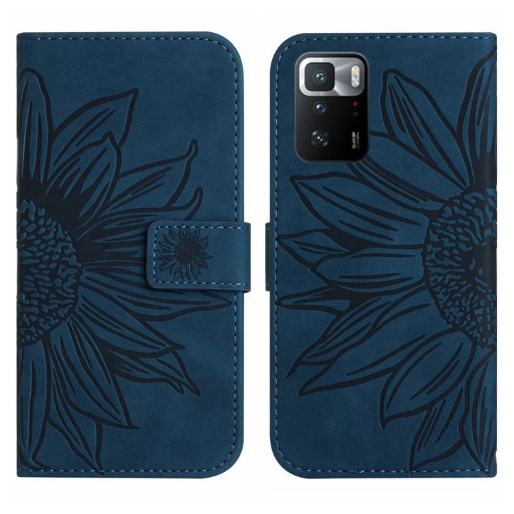For Xiaomi Redmi Note 10 Pro 5G / Poco X3 GT Skin Feel Sun Flower Pattern Flip Leather Phone Case with Lanyard