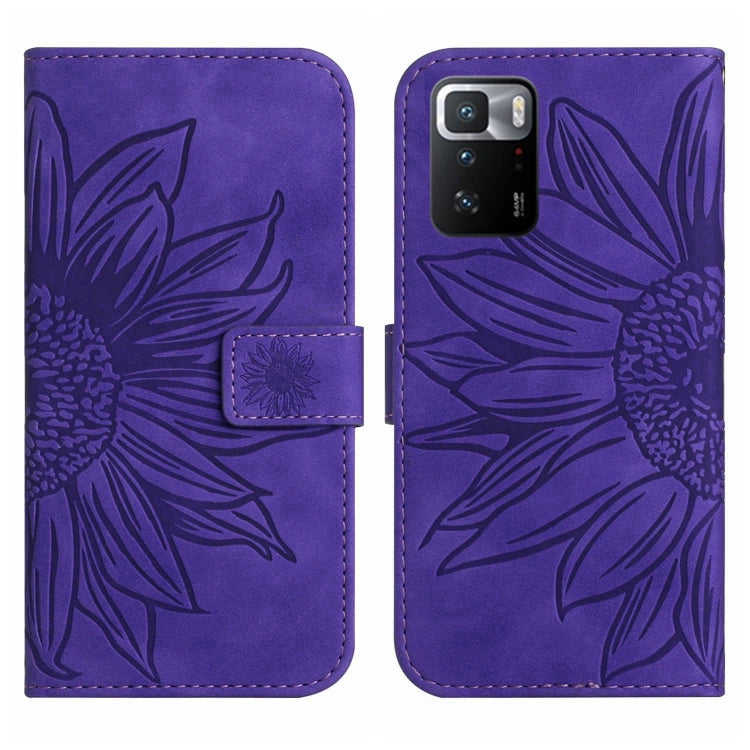 For Xiaomi Redmi Note 10 Pro 5G / Poco X3 GT Skin Feel Sun Flower Pattern Flip Leather Phone Case with Lanyard