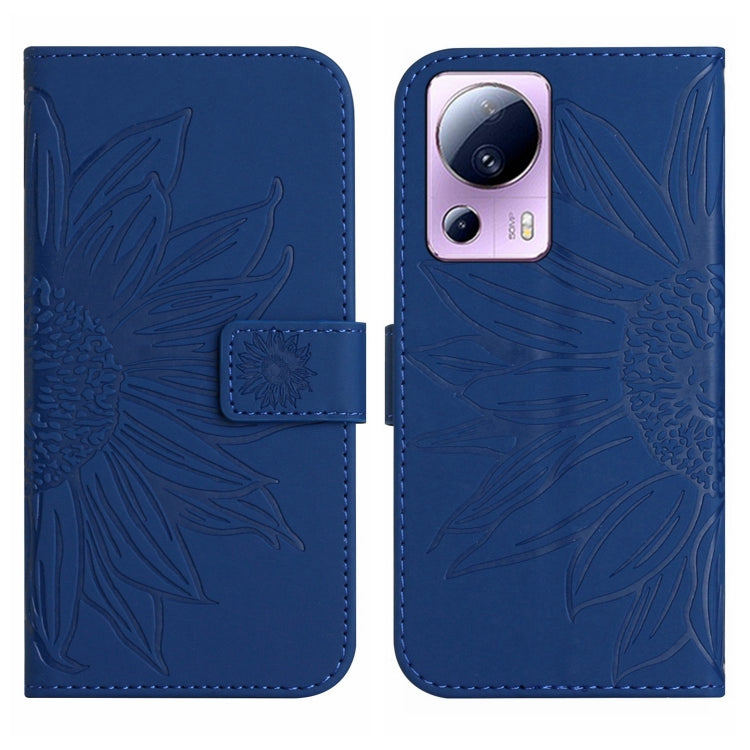 For Xiaomi Civi 2 / 12 Lite NE Skin Feel Sun Flower Pattern Flip Leather Phone Case with Lanyard