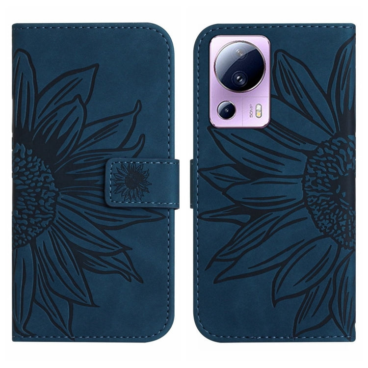 For Xiaomi Civi 2 / 12 Lite NE Skin Feel Sun Flower Pattern Flip Leather Phone Case with Lanyard