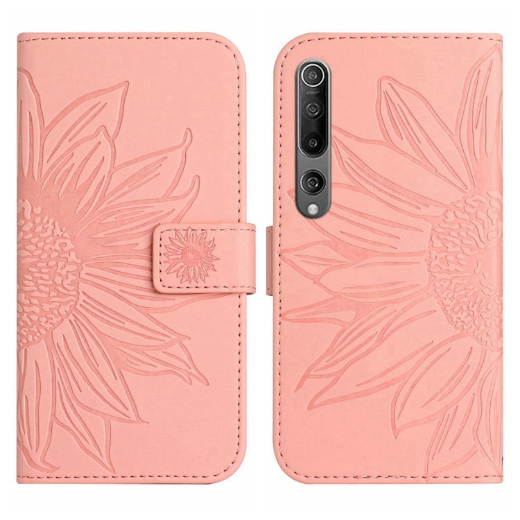 For Xiaomi Mi 10 / Mi 10 Pro Skin Feel Sun Flower Pattern Flip Leather Phone Case with Lanyard