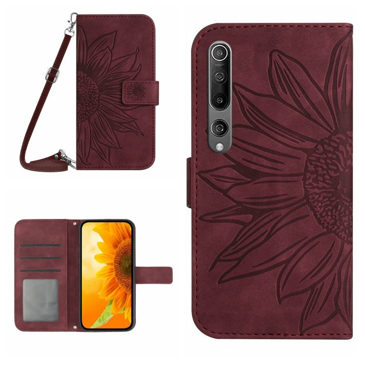 For Xiaomi Mi 10 / Mi 10 Pro Skin Feel Sun Flower Pattern Flip Leather Phone Case with Lanyard