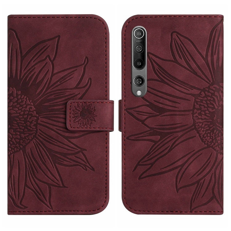 For Xiaomi Mi 10 / Mi 10 Pro Skin Feel Sun Flower Pattern Flip Leather Phone Case with Lanyard