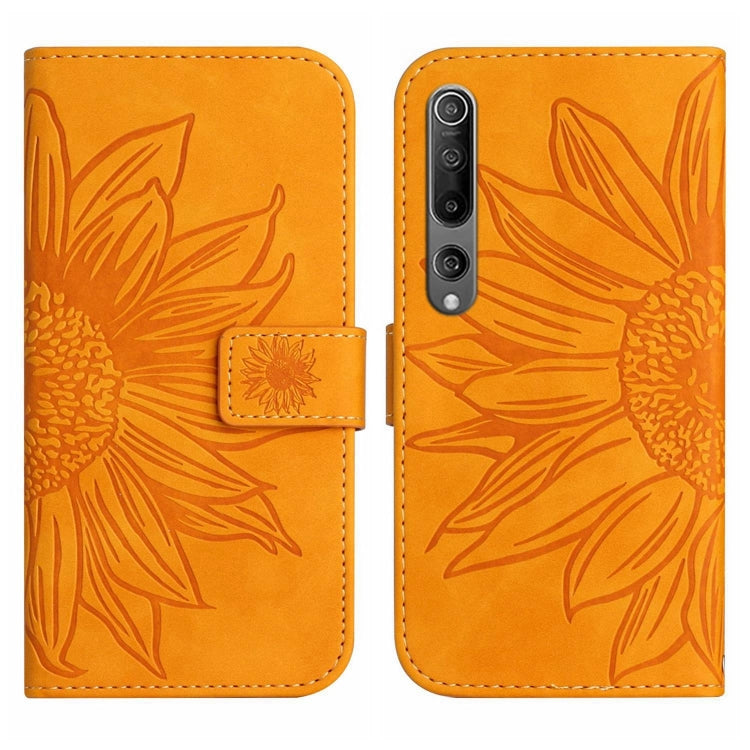 For Xiaomi Mi 10 / Mi 10 Pro Skin Feel Sun Flower Pattern Flip Leather Phone Case with Lanyard