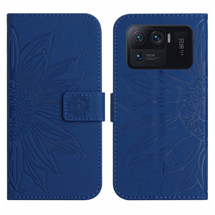 For Xiaomi Mi 11 Ultra Skin Feel Sun Flower Pattern Flip Leather Phone Case with Lanyard