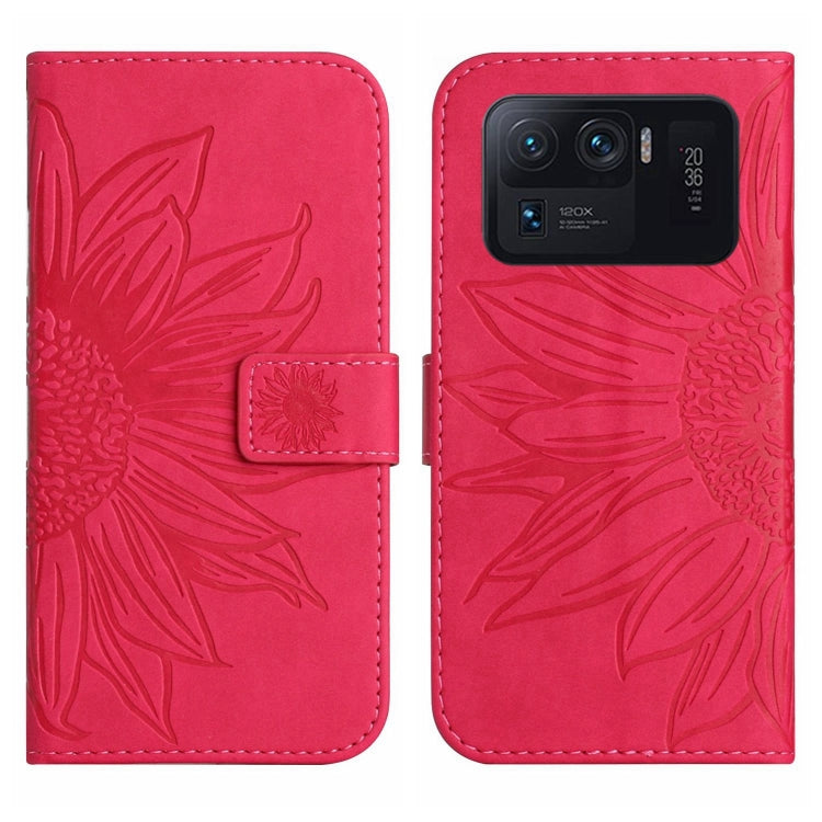For Xiaomi Mi 11 Ultra Skin Feel Sun Flower Pattern Flip Leather Phone Case with Lanyard