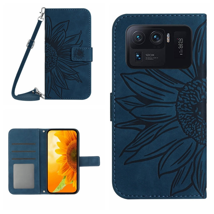 For Xiaomi Mi 11 Ultra Skin Feel Sun Flower Pattern Flip Leather Phone Case with Lanyard