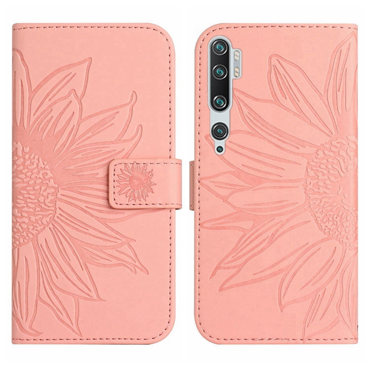 For Xiaomi Mi Note 10 / Note 10 Pro / CC9 Pro Skin Feel Sun Flower Pattern Flip Leather Phone Case with Lanyard