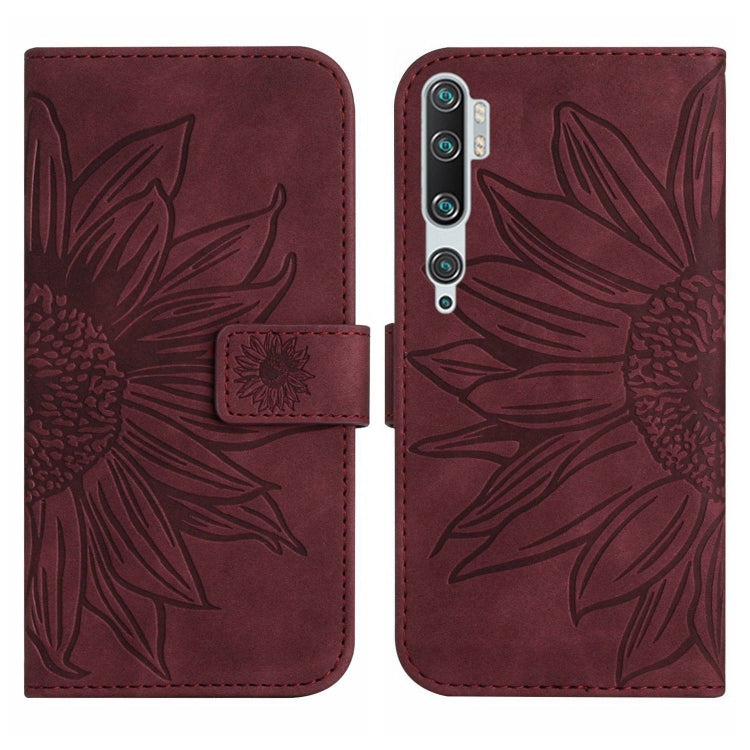 For Xiaomi Mi Note 10 / Note 10 Pro / CC9 Pro Skin Feel Sun Flower Pattern Flip Leather Phone Case with Lanyard
