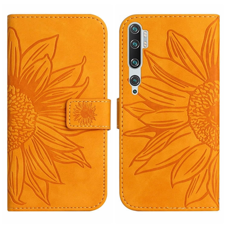 For Xiaomi Mi Note 10 / Note 10 Pro / CC9 Pro Skin Feel Sun Flower Pattern Flip Leather Phone Case with Lanyard