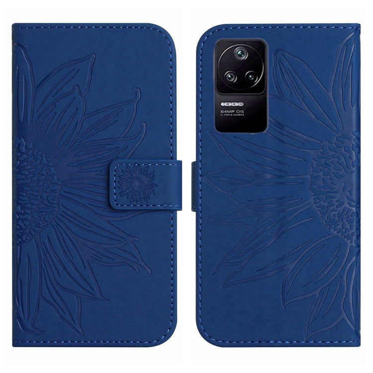 For Xiaomi Poco F4 5G Skin Feel Sun Flower Pattern Flip Leather Phone Case with Lanyard