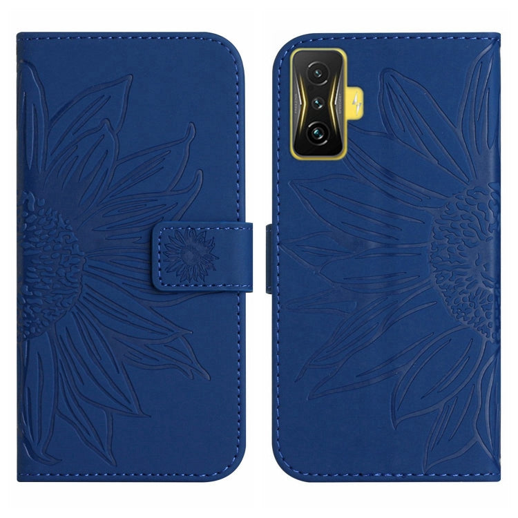 For Xiaomi Poco F4 GT Skin Feel Sun Flower Pattern Flip Leather Phone Case with Lanyard