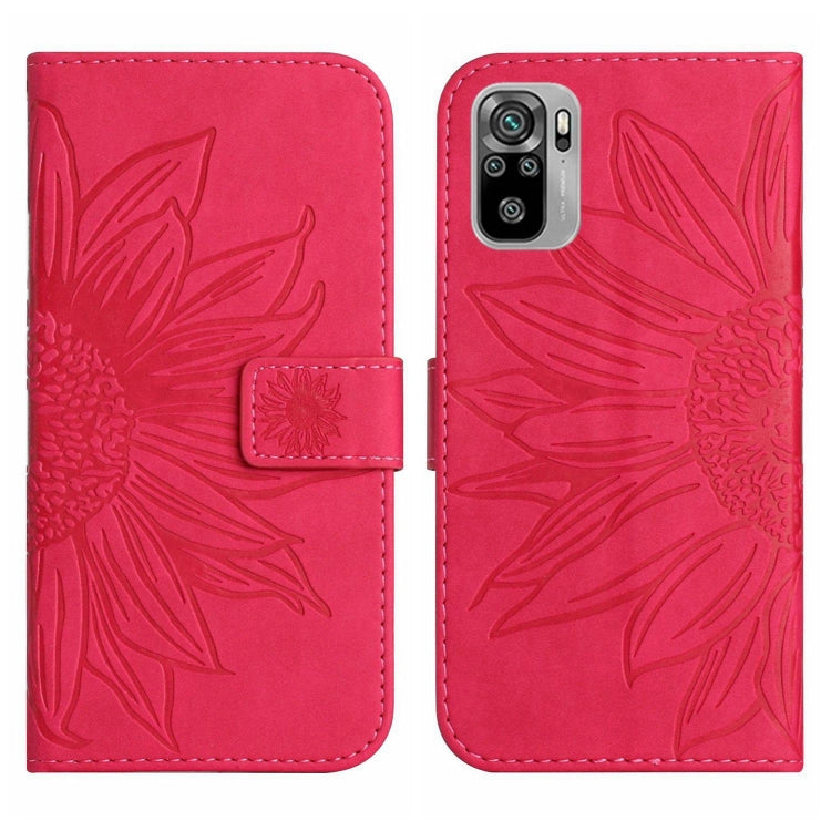 For Xiaomi Poco M5S Skin Feel Sun Flower Pattern Flip Leather Phone Case with Lanyard