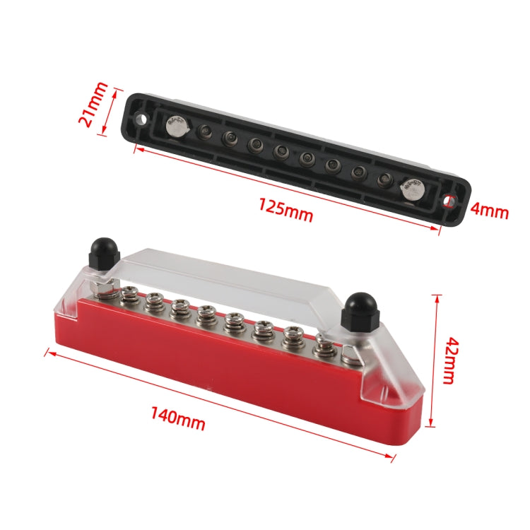 A7458 1 Pair 8 Way Power Distribution Block Terminal Studs with 4 Fixing Screws