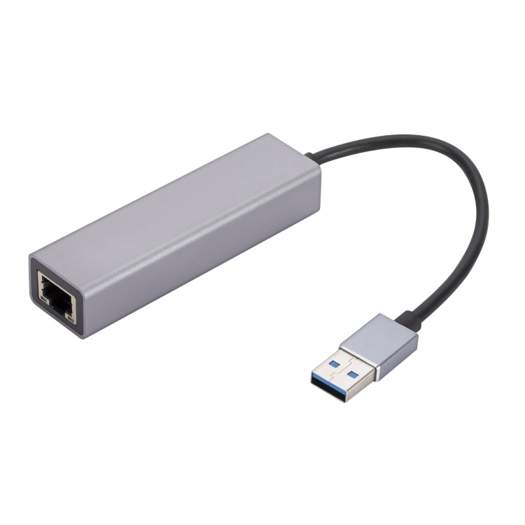 SL-030 USB to Gigabit Ethernet RJ45 & 3 x USB 3.0 Adapter Converter HUB(Grey)