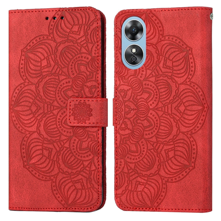 For OPPO A17 Mandala Embossed Flip Leather Phone Case