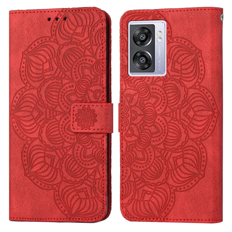 For OPPO A57 2022 Mandala Embossed Flip Leather Phone Case