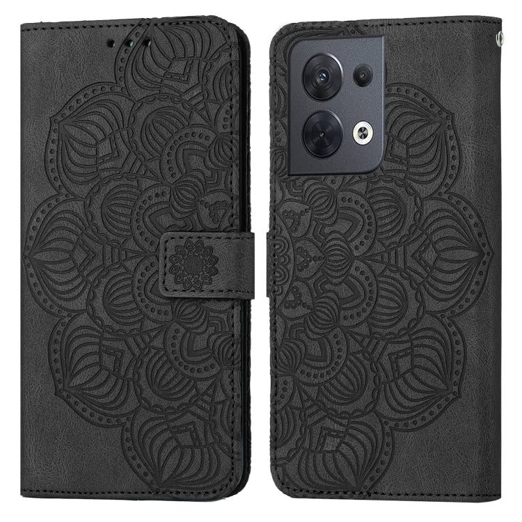 For OPPO Reno8 Mandala Embossed Flip Leather Phone Case