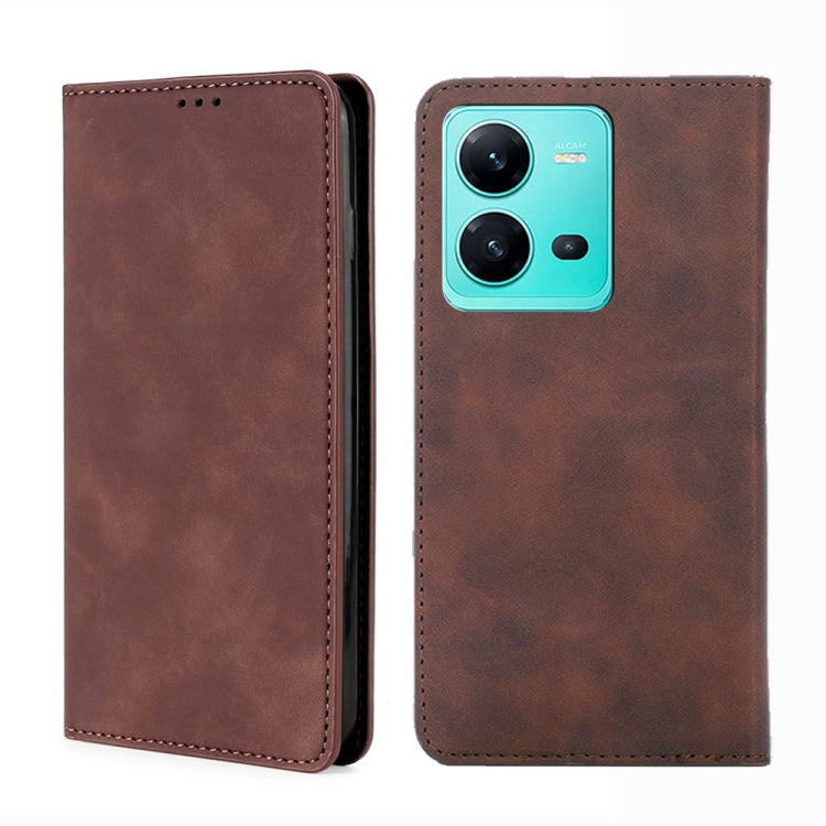 For vivo V25 5G/V25e 5G/X80 Lite Skin Feel Magnetic Horizontal Flip Leather Phone Case