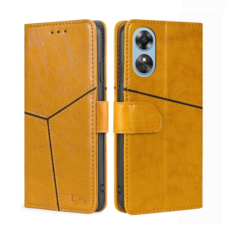 For OPPO A17 Geometric Stitching Horizontal Flip Leather Phone Case