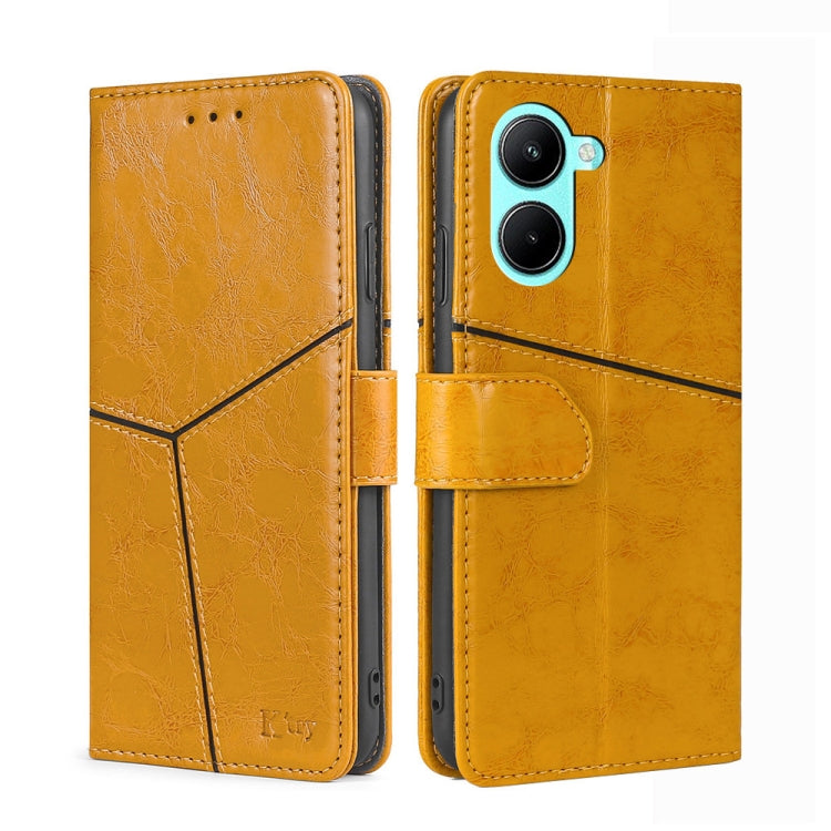 For Realme C33 4G Geometric Stitching Horizontal Flip Leather Phone Case