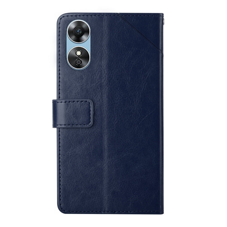 For OPPO A17 HT01 Y-shaped Pattern Flip Leather Phone Case